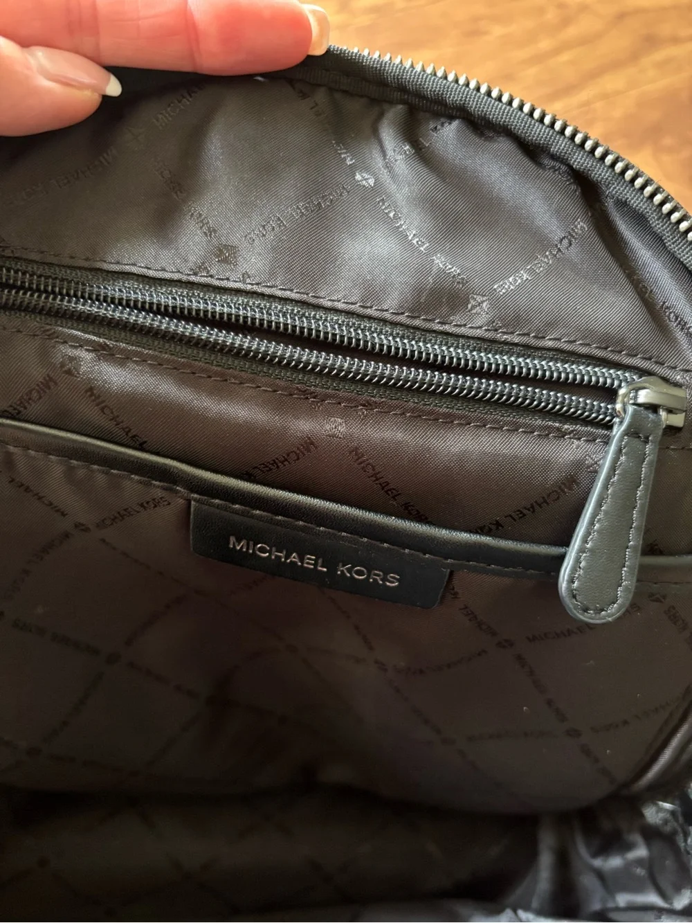 Michael Kors Black Quilted Interior Backpack Purse